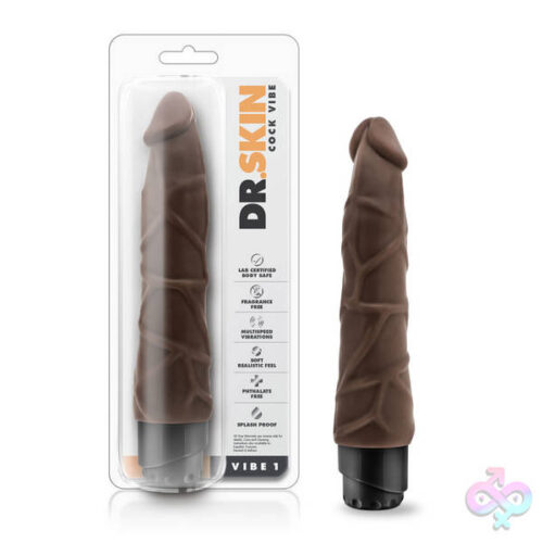 Blush Novelties Sex Toys - Dr. Skin - Cock Vibe 1 - 9 Inch Vibrating Cock -  Chocolate