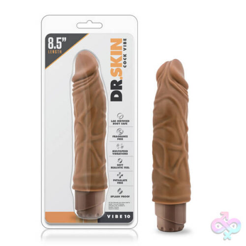Blush Novelties Sex Toys - Dr. Skin - Cock Vibe 10 - 8.5 Inch Vibrating Cock  - Mocha