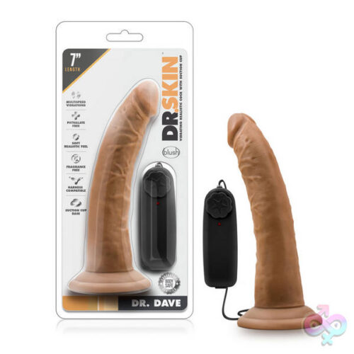 Blush Novelties Sex Toys - Dr. Skin - Dr. Dave - 7 Inch Vibrating Cock With  Suction Cup - Mocha