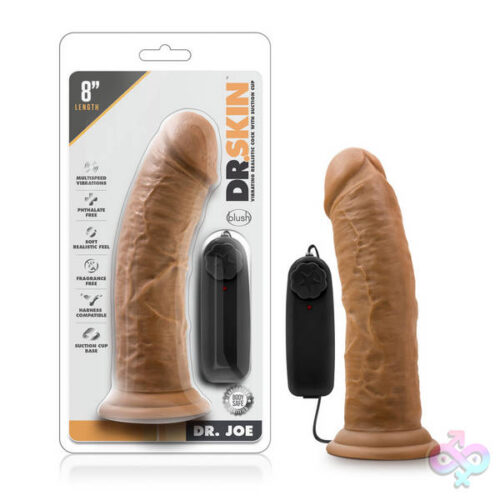 Blush Novelties Sex Toys - Dr. Skin - Dr. Joe - 8 Inch Vibrating Cock With  Suction Cup - Mocha
