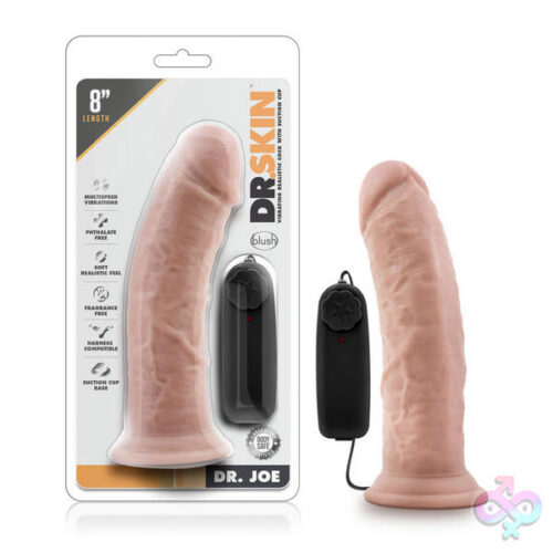 Blush Novelties Sex Toys - Dr. Skin - Dr. Joe - 8 Inch Vibrating Cock With  Suction Cup - Vanilla