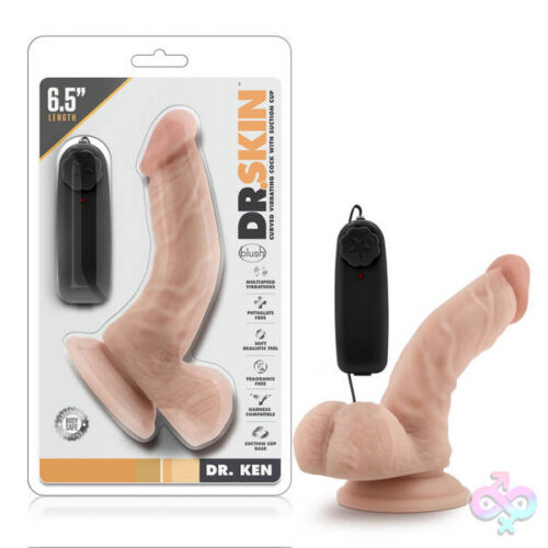 Blush Novelties Sex Toys - Dr. Skin - Dr. Ken - 6.5 Inch Vibrating Cock With  Suction Cup - Vanilla