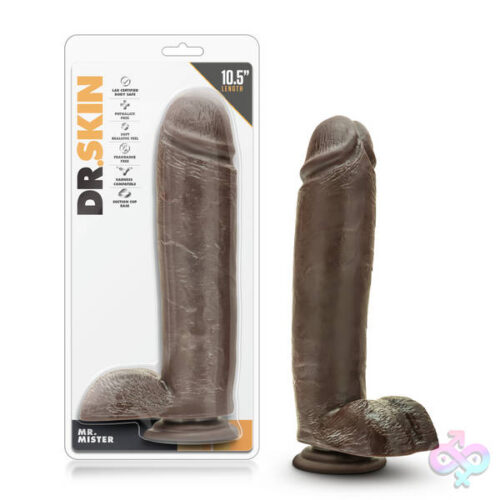 Blush Novelties Sex Toys - Dr. Skin - Mr. Mister 10.5&Quot; Dildo With Suction Cup  - Chocolate