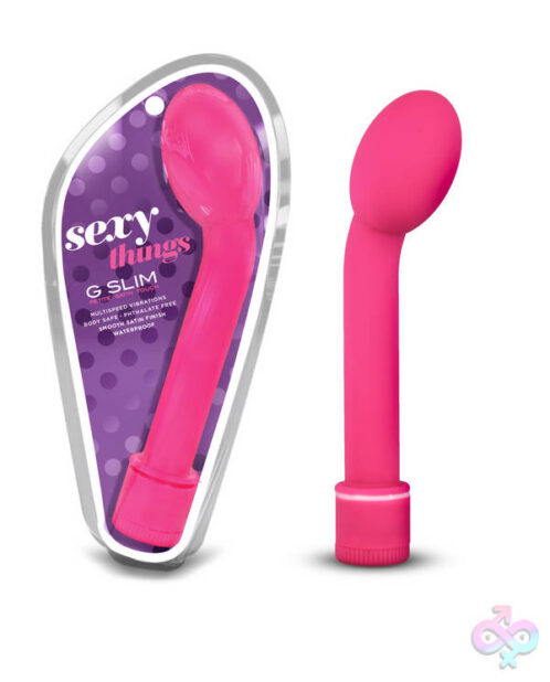 G Slim Petite Satin Touch purple G-spot wand vibrator by Blush