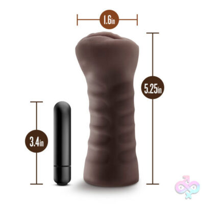 Hot Chocolate Alexis vibrating masturbator by Blush — brown TPE realistic stroker