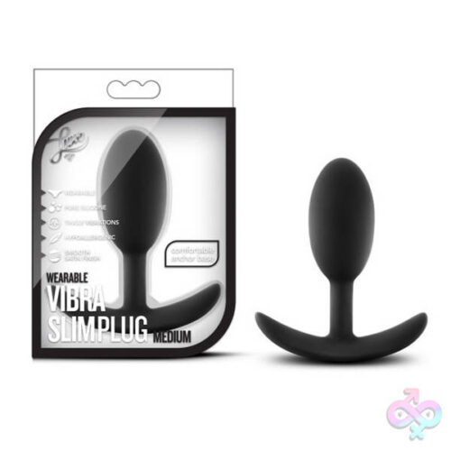 Blush Novelties Sex Toys - Luxe - Wearable Vibra Slim Plug - Medium - Black
