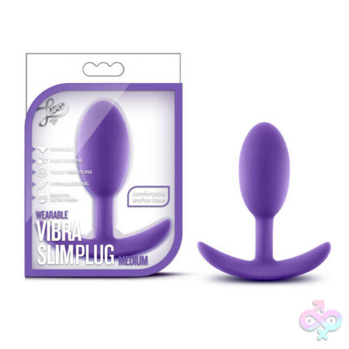 Blush Novelties Sex Toys - Luxe - Wearable Vibra Slim Plug - Medium - Purple