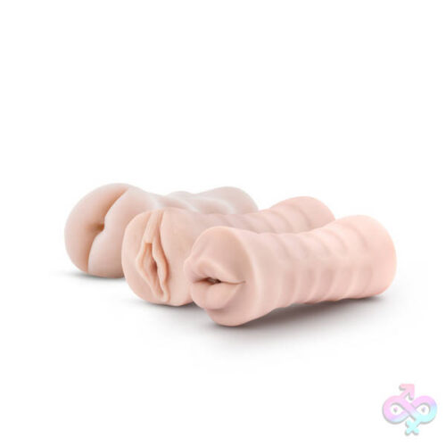 Blush Novelties Sex Toys - M for Men - 3-Pack Self-Lubricating Vibrating  Stroker Sleeve Kit - Vanilla