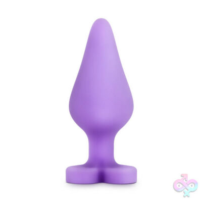 Naughtier Candy Hearts anal plug in purple by Blush — phthalate-free silicone tapered design