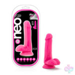 Blush Novelties Sex Toys - Neo Elite - 6 Inch Silicone Dual Density Cock  With Balls - Neon Pink