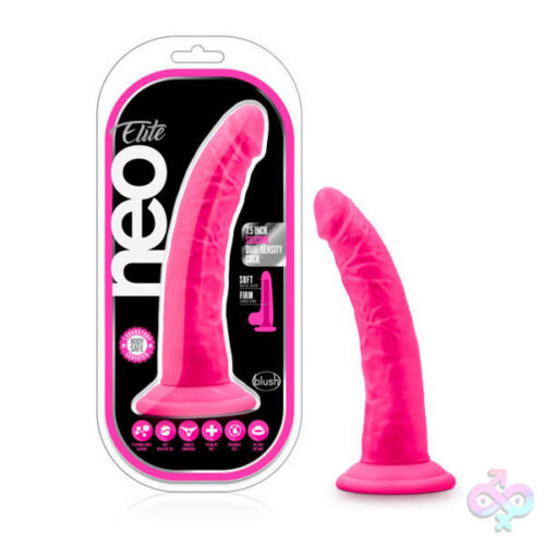 Blush Novelties Sex Toys - Neo Elite - 7.5 Inch Silicone Dual Density Cock - Neon Pink