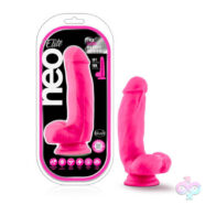 Blush Novelties Sex Toys - Neo Elite - 7 Inch Silicone Dual Density Cock  With Balls - Neon Pink
