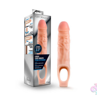 Blush Novelties Sex Toys - Performance - 9 Inch Cock Sheath Penis Extender -  Vanilla