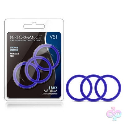 Blush Novelties Sex Toys - Performance - Vs1 Pure Premium Silicone Cockrings  - Medium - Indigo