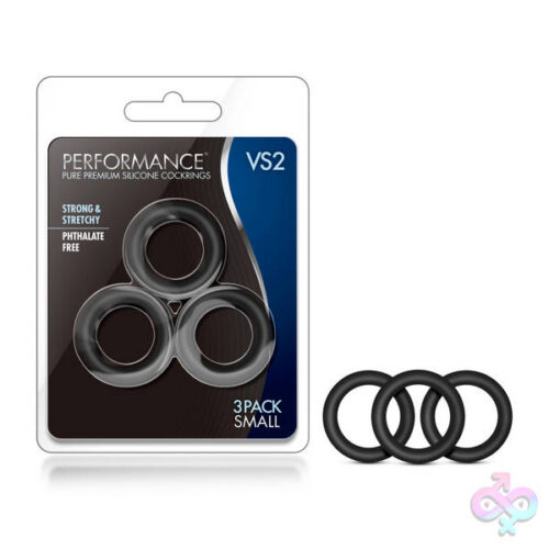 Blush Novelties Sex Toys - Performance - Vs2 Pure Premium Silicone Cockrings - Small - Black