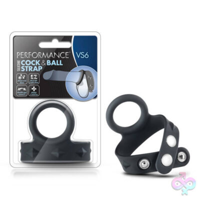 Blush Novelties Sex Toys - Performance - Vs6 - Silicone Cock & Ball Strap - Black