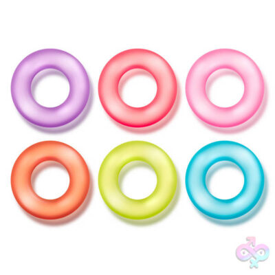 With Me King of the Ring 6-pack donut cock rings by Blush in multi colors