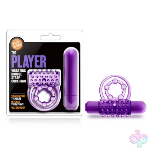 Blush Novelties Sex Toys - Play With Me - the Player - Vibrating Double Strap Ring - Purple