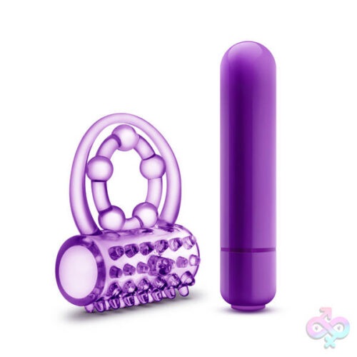 Blush Novelties Sex Toys - Play With Me - the Player - Vibrating Double Strap Ring - Purple