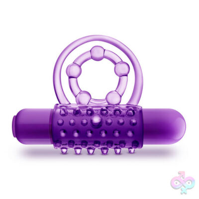 Play With Me The Player Vibrating Double Strap Ring Purple by Blush