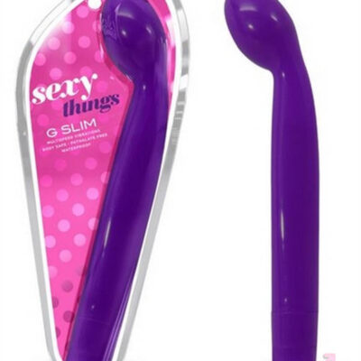 Sexy Things G Slim Purple G-Spot Vibrator by Blush — curved wand with bulbous tip