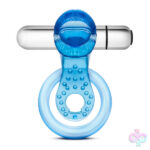 Blush Novelties Sex Toys - Stay Hard 10 Function Vibrating Tongue Ring - Blue