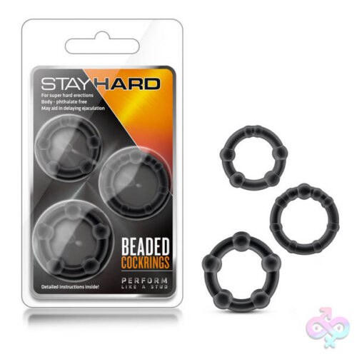 Stay Hard - Beaded Cock Rings - 3 Pack - Black - Image 2
