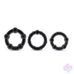 Beaded Cock Rings 3 Pack Black by Blush Stay Hard — three sizes for firmness and stamina