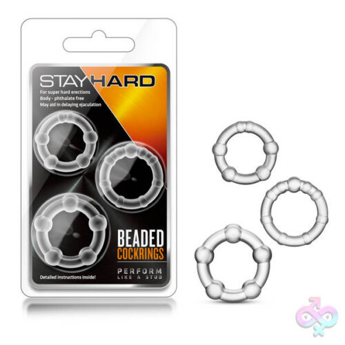 Stay Hard - Beaded Cock Rings - 3 Pack - Clear - Image 2