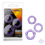 Stay Hard - Beaded Cock Rings - 3 Pack - Purple - Image 2
