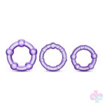 Stay Hard Beaded Cock Rings 3-Pack in Purple by Blush