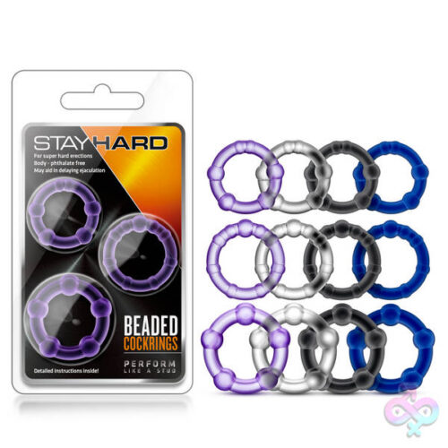 Stay Hard - Beaded Cock Rings - 3 Pack - Purple - Image 3