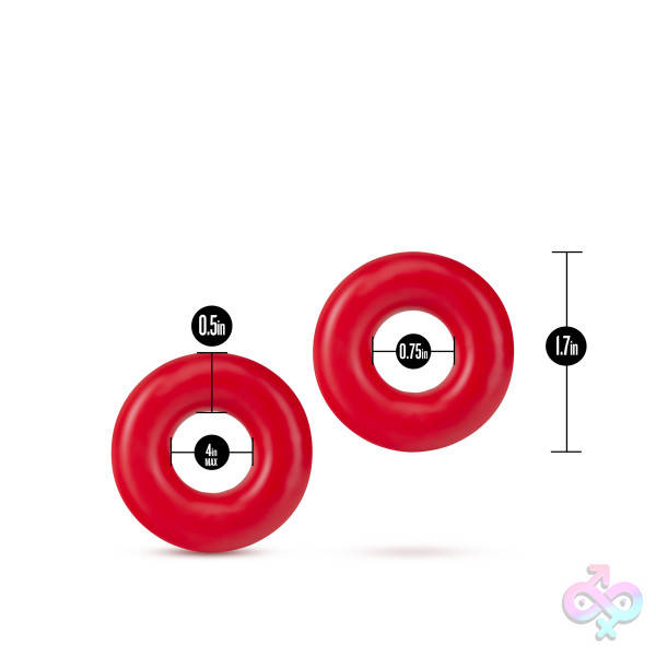 Stay Hard - Donut Rings Oversized - Red Stay Hard Donut Rings Oversized In Red By Blush — Oversized Stretchy Cock Ring Set