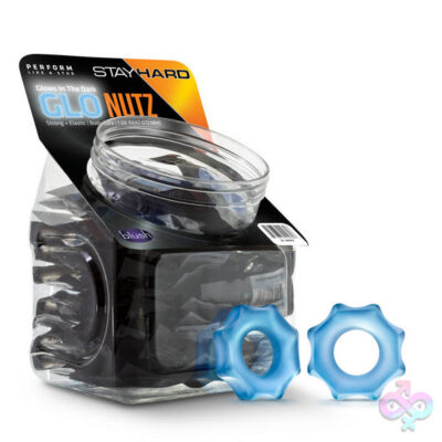 Blush Novelties Sex Toys - Stay Hard - Glo Nutz - 40 Piece Fishbowl - Blue