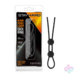 Blush Novelties Sex Toys - Stay Hard - Silicone Double Loop Cock Ring  - Black
