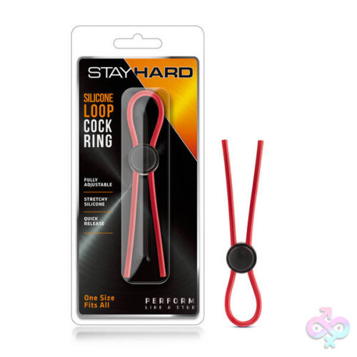 Blush Novelties Sex Toys - Stay Hard - Silicone Loop Cock Ring - Red