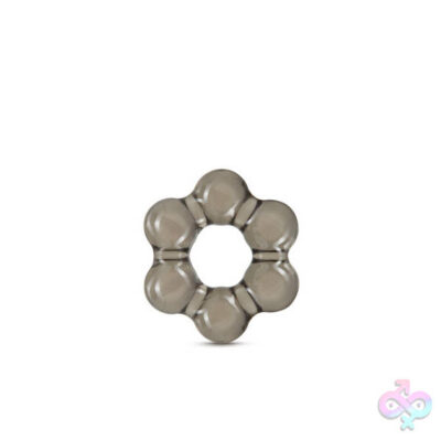 Stay Hard Thick Bead Cock Ring in gray TPE by Blush Novelties