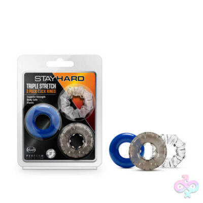 Blush Novelties Sex Toys - Stay Hard - Triple Stretch 3 Pack Cock Rings