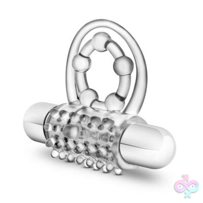 Stay Hard Vibrating Super Clitifier clear cock and ball ring by Blush