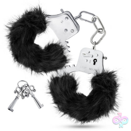 Blush Novelties Sex Toys - Temptasia - Plush Fur Cuffs - Black