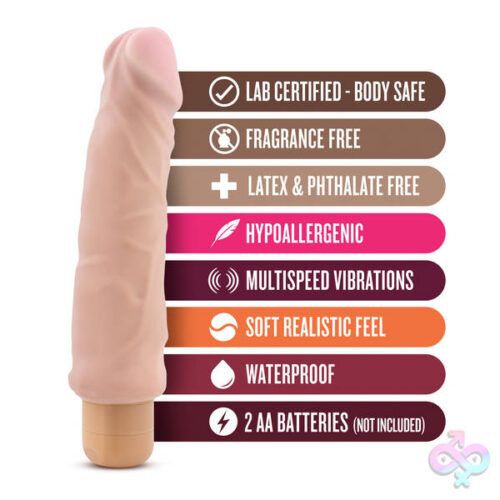 Blush Novelties Sex Toys - X5 Hard on Vibrating 9 Inch Dildo - Natural