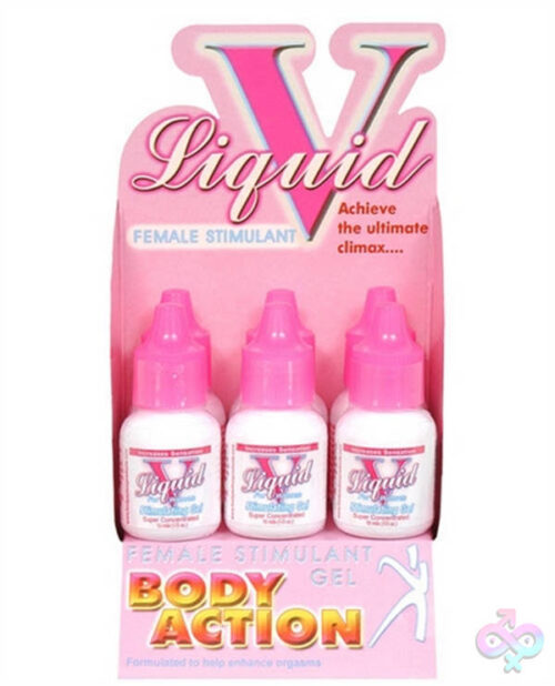 Body Action Sex Toys - Liquid v for Women - 6 Pack Bottle Display