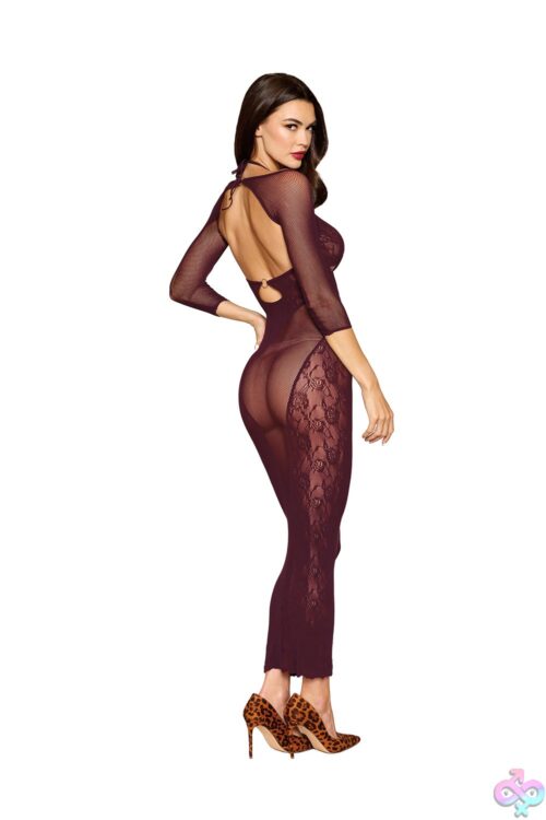 Bodystocking Gown And Shrug Dmnd - One Size - Cherry Lacquer - Image 2
