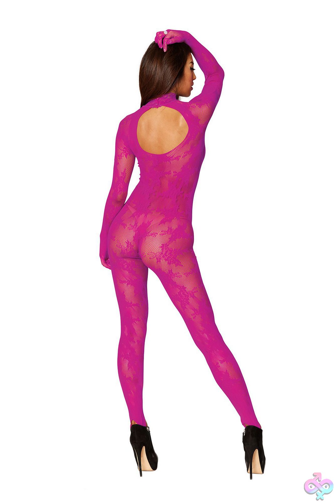 Discreet-Toys-Bodystocking-With-Finger-Gloves-One-Size-Azalea-Dg-0416Azaos Bodystocking With Finger Gloves - One Size - Azalea - Image 1
