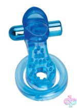 Bodywand Rechargeable Duo Ring With Clit Tickler - Blue