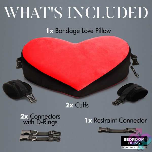 Discreet-Toys-Bondage-Love-Pillow-Black-Red-Bb-Ah365 Bondage Love Pillow - Black/Red - Image 1
