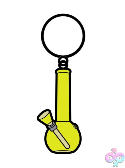 Bong Enamel Key Chain – Yellow Metal Keychain - Image 2