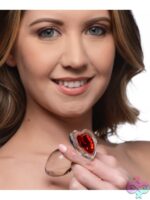 Red Heart Gem Glass Anal Plug - Image 5