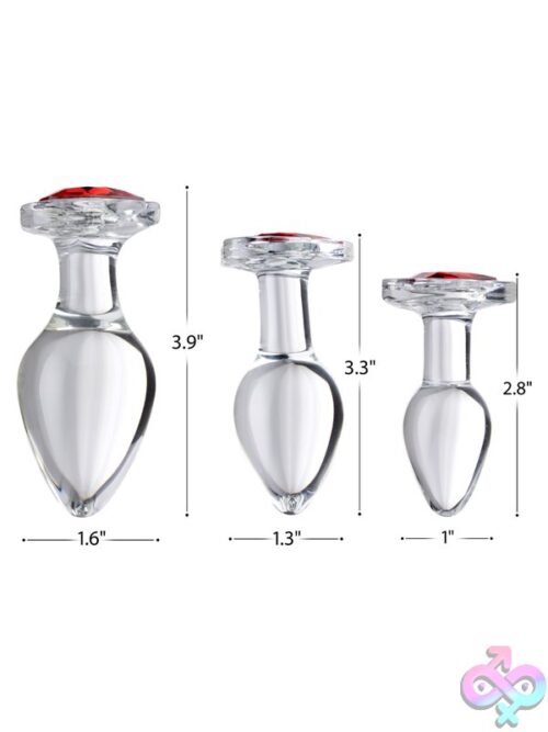 Red Heart Gem Glass Anal Plug - Image 6