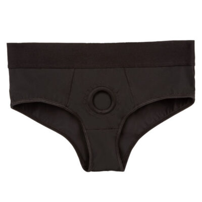 Boundless Backless Brief black harness-compatible strap-on brief by CalExotics